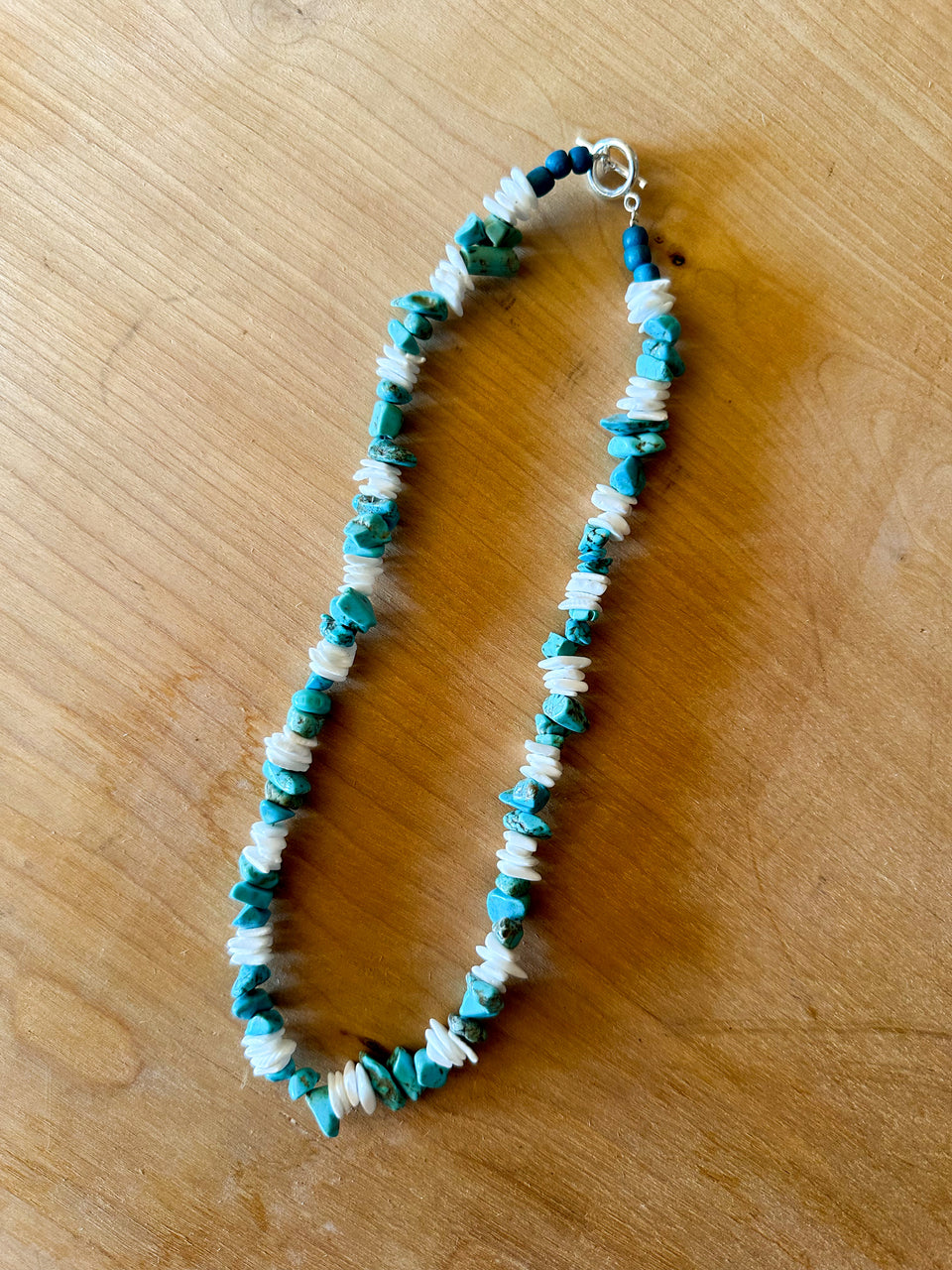 Toggle Turquoise and Puka Necklace
