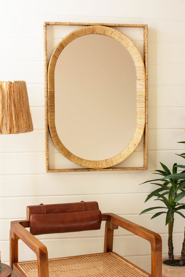 Oval/Rectangle Cane Mirror