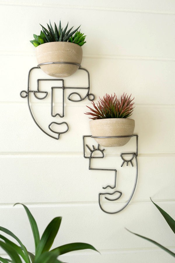 Abstract Face Wall Planters
