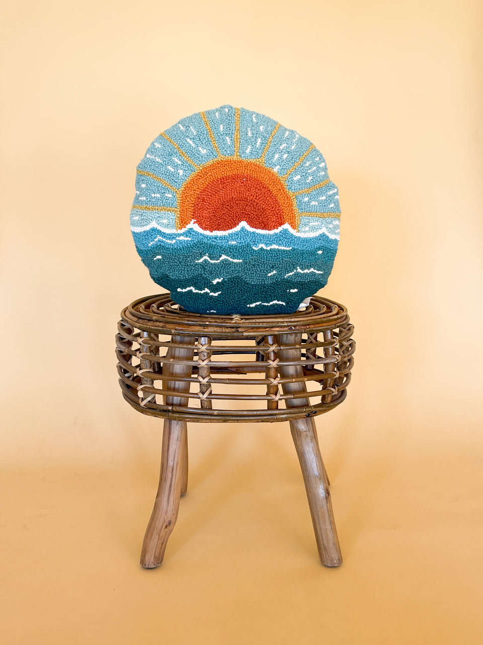 Circular Sun Seascape Hook Pillow
