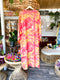 Raspberry Tropical Toile Kimono